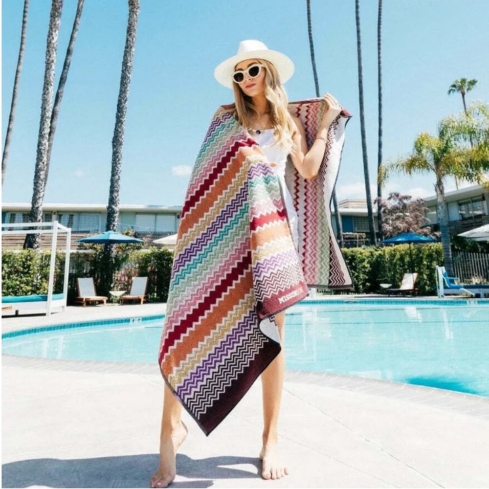 Missoni RUFUS Zigzag Towel - Orange, Pink, Purple, Yellow, Green, Burgundy